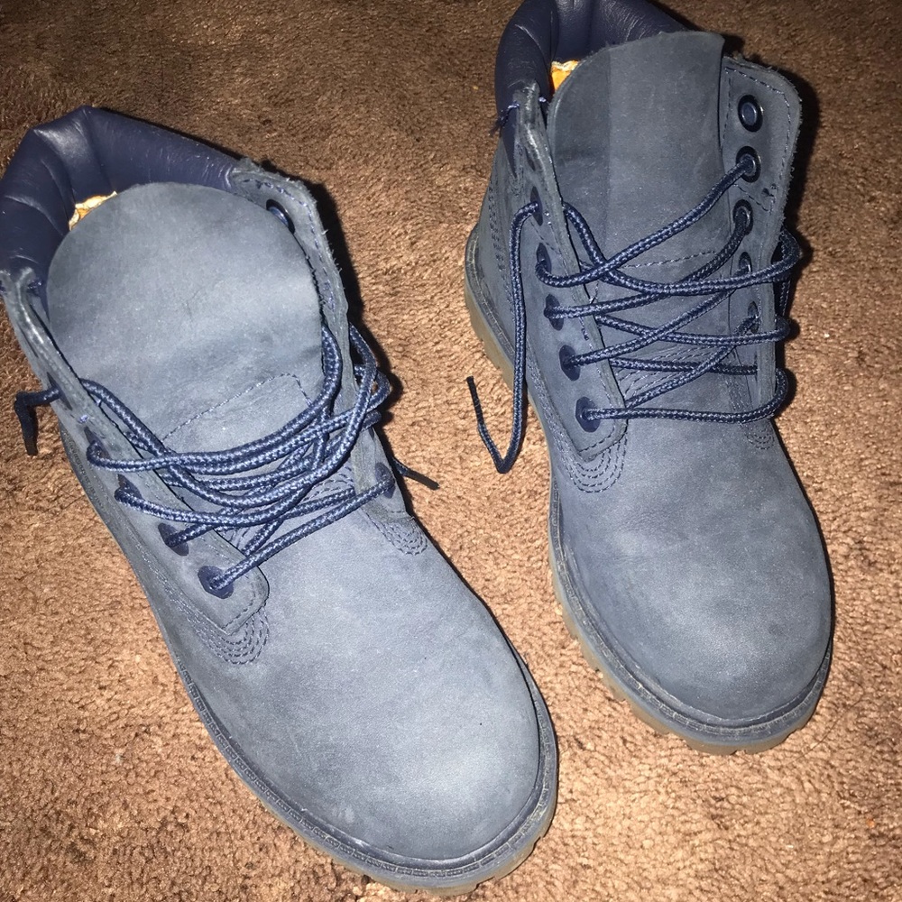 Kids Navy Timberland Boots